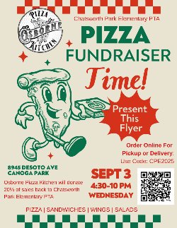 PTA Dine Out Fundraiser - 09.03.2025 at Osborne Pizza (Chatsworth) from 4:30 pm - 10:00 pm 